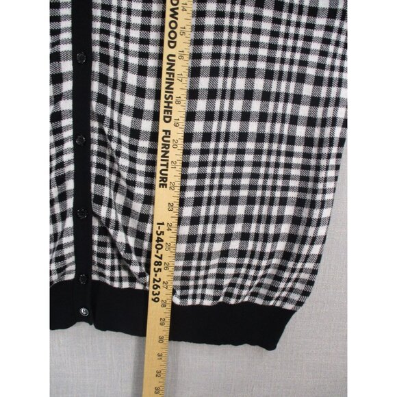 Woman Within Black & White Plaid Open Front Cardigan Size 26/28 2X - Picture 4 of 6